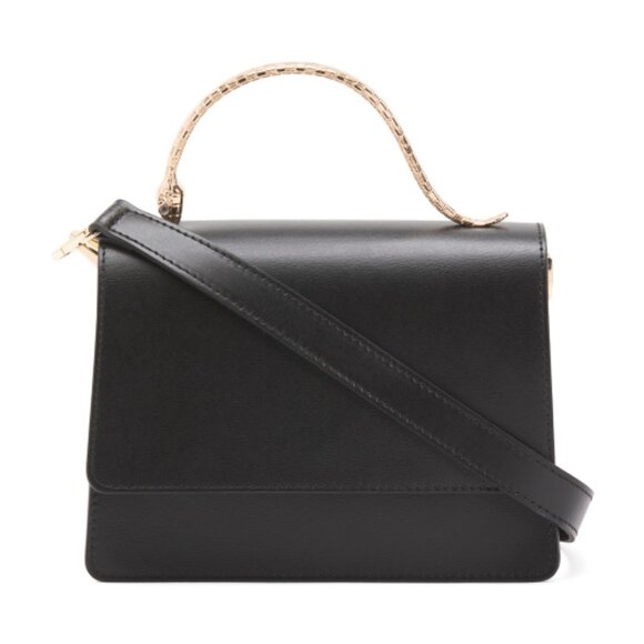 Divina Firenze Handbags - DIVINA FIRENZE Made In Italy Leather Snake Handle Crossbody